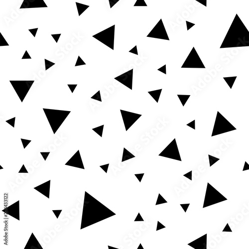 Triangles seamless pattern. Randomly distributed triangle texture background.