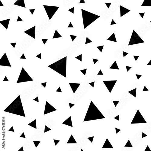 Triangles seamless pattern. Randomly distributed triangle texture background.