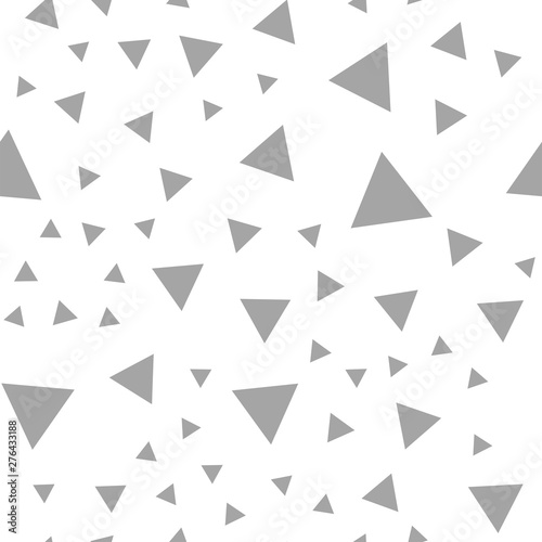Triangles seamless pattern. Randomly distributed triangle texture background.
