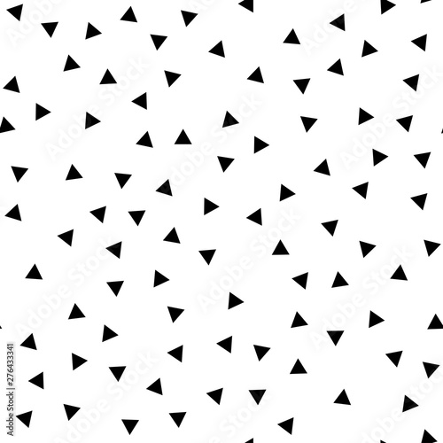 Triangles seamless pattern. Randomly distributed triangle texture background.