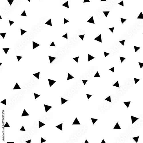 Triangles seamless pattern. Randomly distributed triangle texture background.