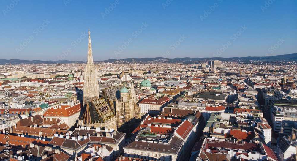 Aerial view Of Vienna with St. Stephen's Cathedral