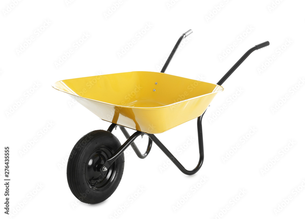Color wheelbarrow isolated on white. Gardening tool Color wheelbarrow isolated on white. Gardening tool