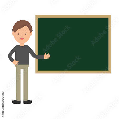 young male teacher with chalkboard