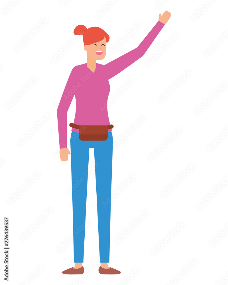 woman character standing female on white background woman character standing female on white background