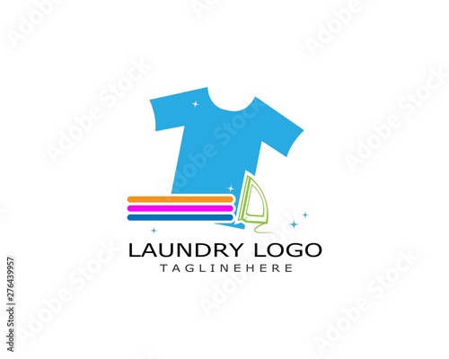 Laundry logo vector icon template