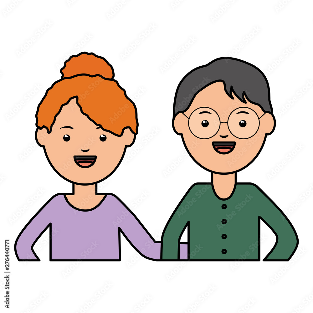 young teachers couple education characters young teachers couple education characters