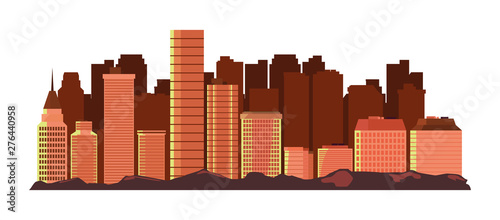 city skyline urban buildings scene