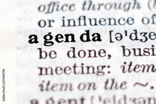 Definition of word agenda