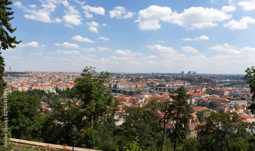 Summer Prague City from the Hill Petrin, Czech Republic