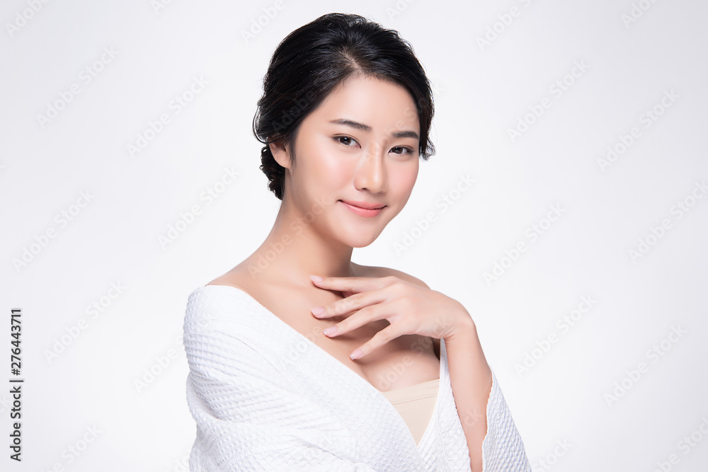 Beautiful Young Asian Woman with Clean Fresh Skin, Beautiful Young Asian Woman with Clean Fresh Skin,