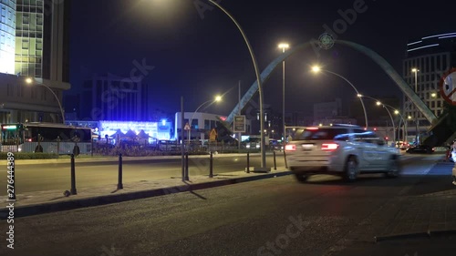 traffic in the city at night