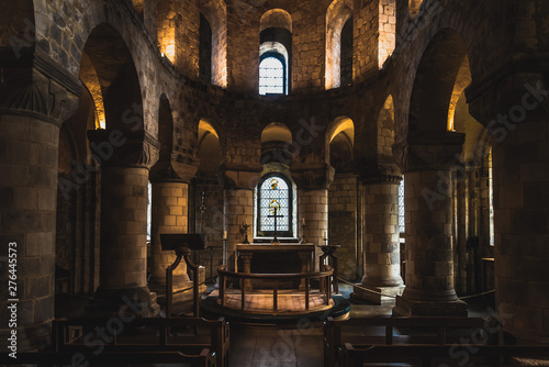 LONDON, ENGLAND, DECEMBER 10th, 2018: Chapel of St John the Evangelist inside the White Tower building at the Tower of London, royal palace and castle by the River Thames in London, England