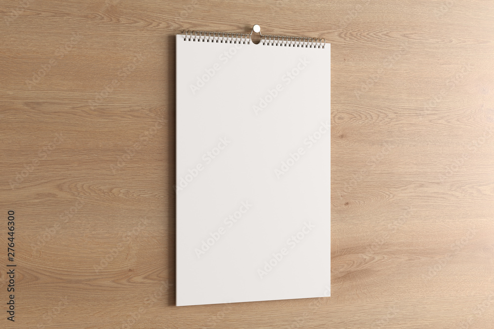 Blank calendar mock up on the wall. Blank calendar mock up on the wall.