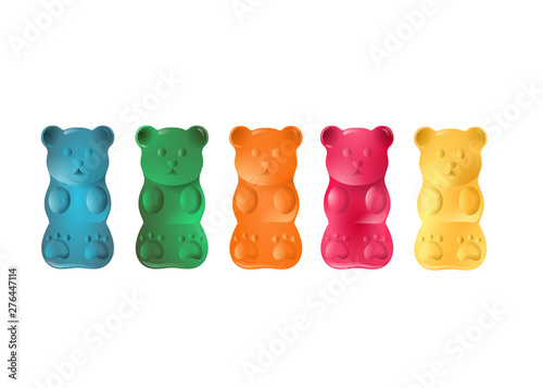 colorful gummy bears illustration vector