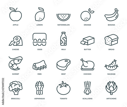 Food Icons,  Monoline concept