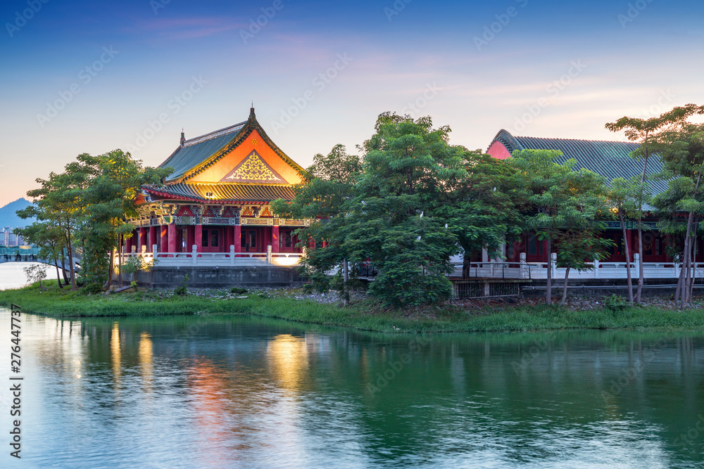 Confucius Temple in Kaohsiung, Taiwan at night