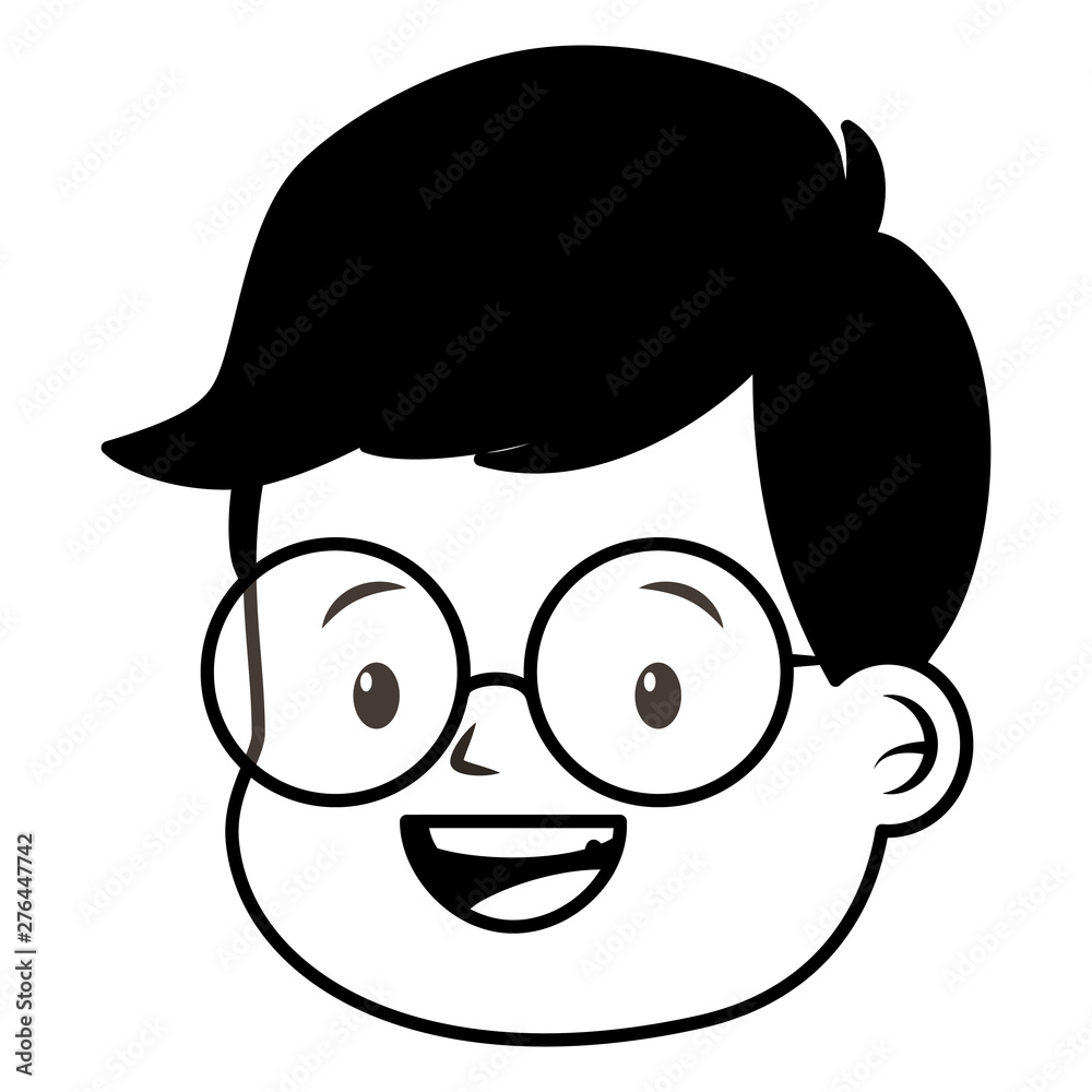 happy boy face on white background happy boy face on white background