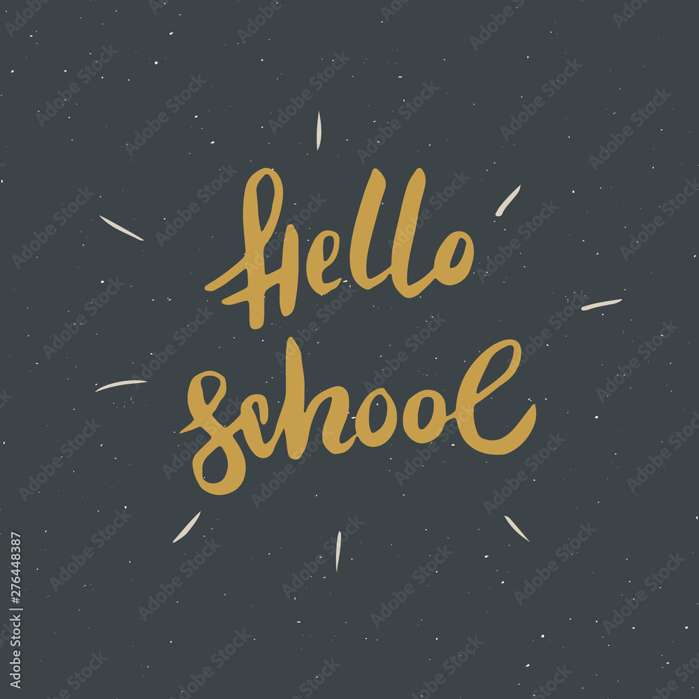 Back to School Calligraphic Lettering. Calligraphy Lettering with School Elements, sketch doodles. Hand Drawn Text Vector illustration