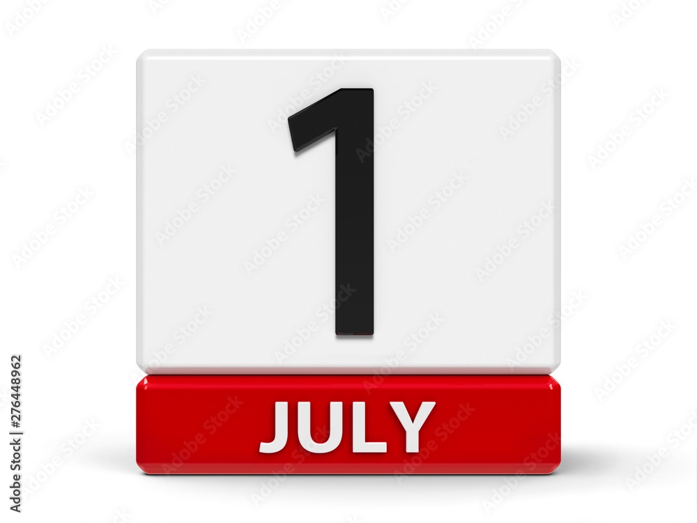 Cubes calendar 1st July Stock Illustration | Adobe Stock