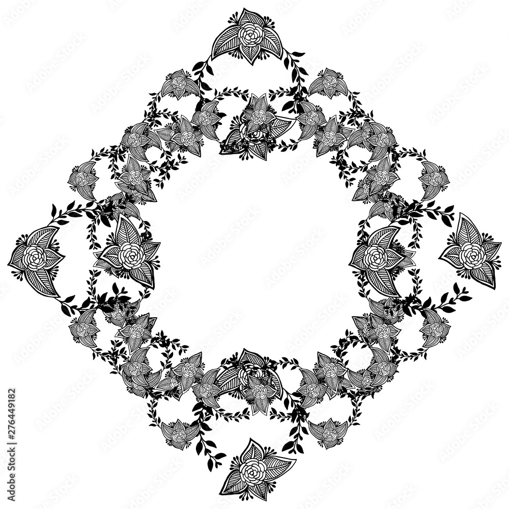 Vector illustration banner with abstract wreath frame Vector illustration banner with abstract wreath frame