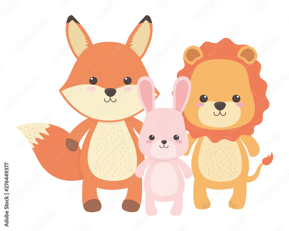 Fox rabbit and lion cartoon design Fox rabbit and lion cartoon design