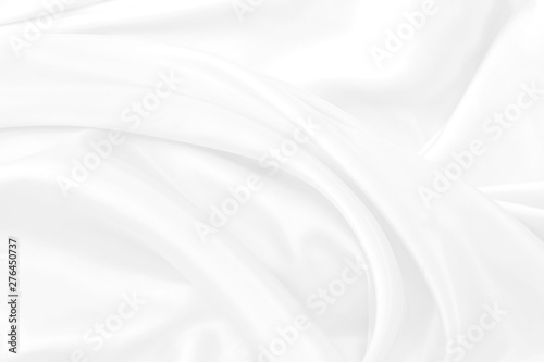 White fabric background abstract with waves. soft focus