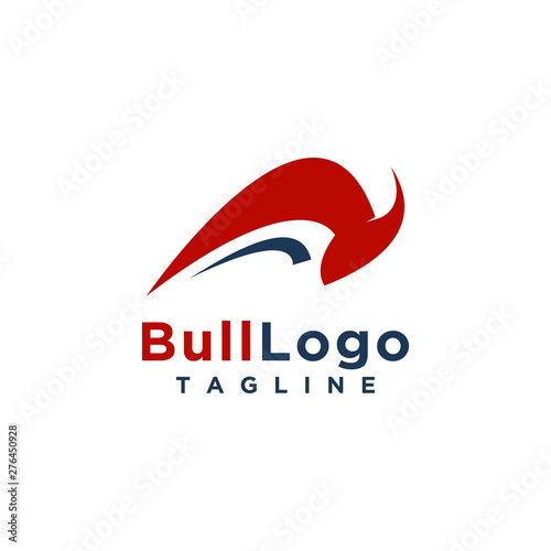 Bull logo design simple minimalist style for business or company brand