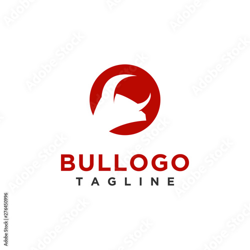 Bull logo design simple minimalist style for business or company brand
