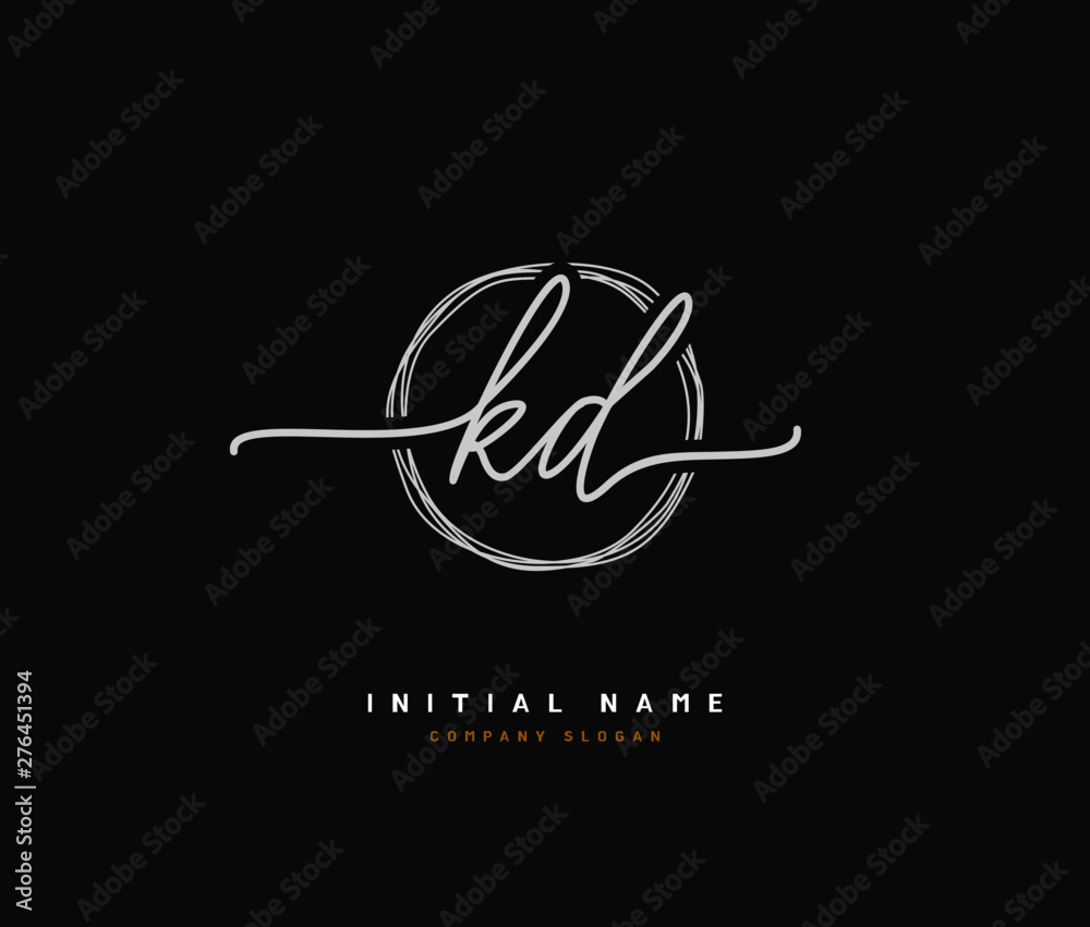 K D KD Beauty vector initial logo, handwriting logo of initial ...