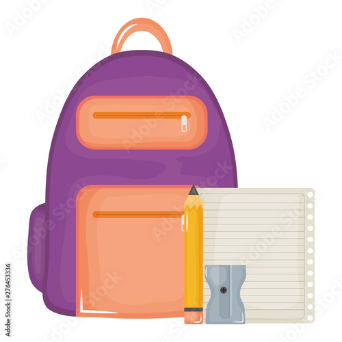 notebook school supply with schoolbag