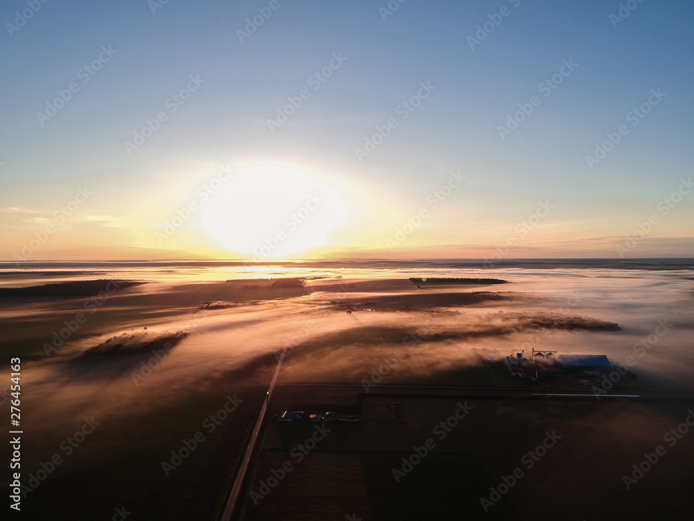Foggy Field Sunrise