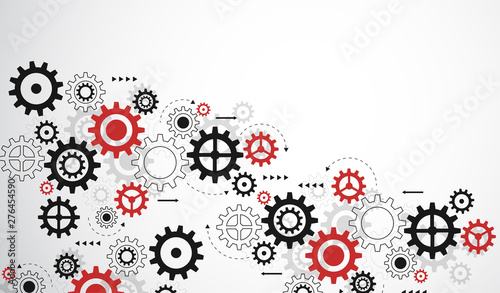 Gears wheels over white background. teamwork creative concept. colorful design. Vector illustration