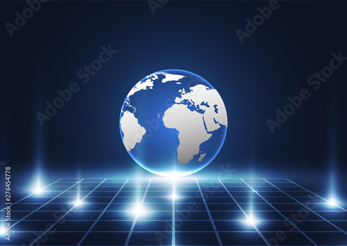 Global network connection. World map point and line composition concept of global business. Vector Illustration