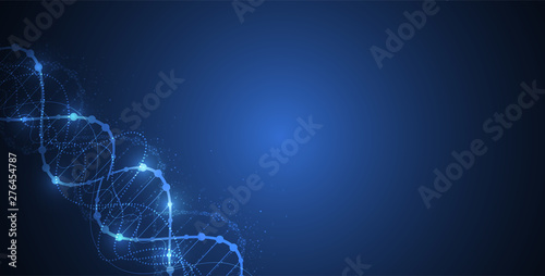 Science template, wallpaper or banner with a DNA molecules.