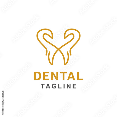 Dental logo design, icon or symbol. Simple minimalist style for medical brand