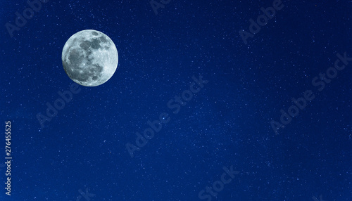 Moon on the night sky