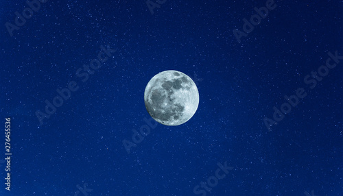 Moon on the night sky