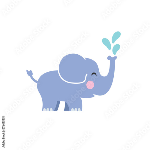 Elephant spraying water from his trunk
