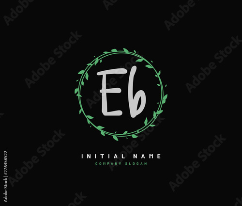 E B EB Beauty vector initial logo, handwriting logo of initial signature, wedding, fashion, jewerly, boutique, floral and botanical with creative template for any company or business.