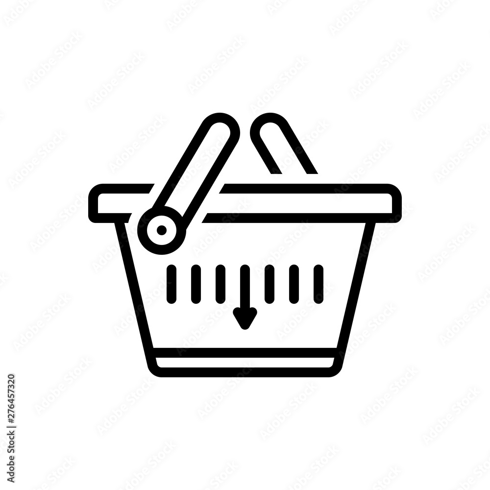 Black line icon for shopping basket Black line icon for shopping basket