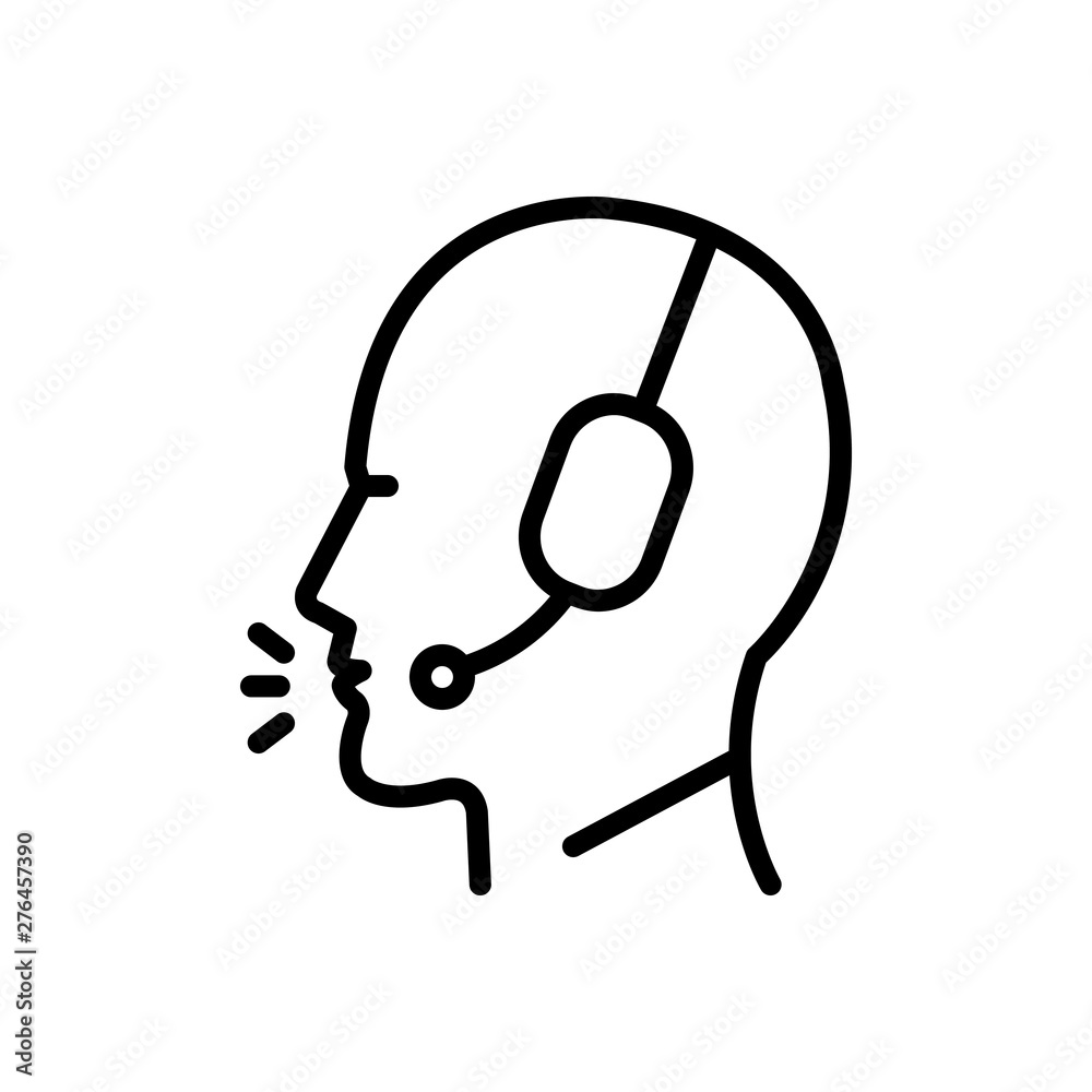 Black line icon for telemarketer Black line icon for telemarketer