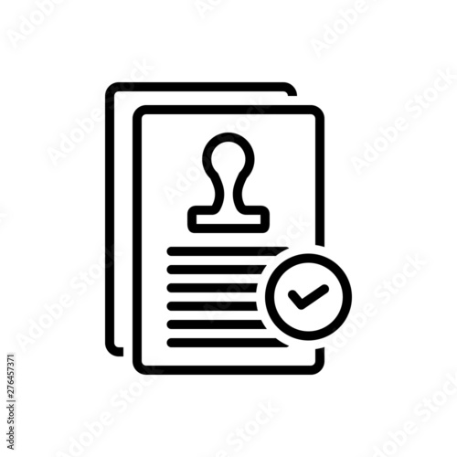 Black line icon for agreement 