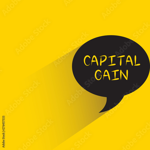 speech bubble yellow background with capital gain word