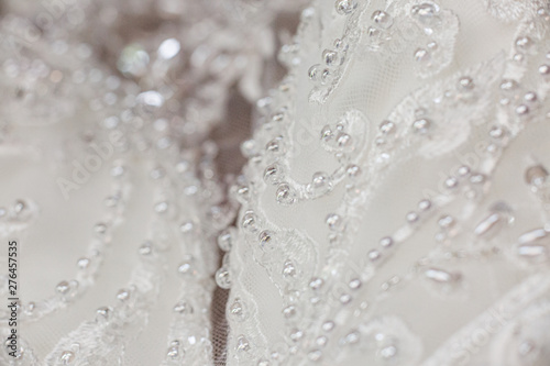 Macro white lace embroidery wedding dress textile