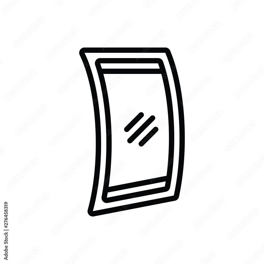 Black line icon for flexible display Black line icon for flexible display