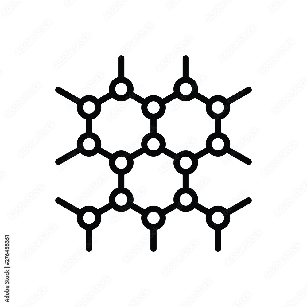 Black line icon for graphene technology Black line icon for graphene technology