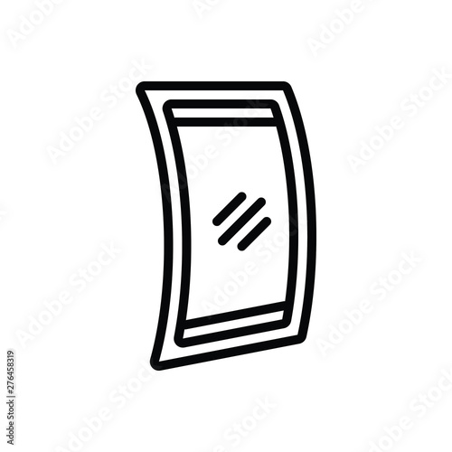 Black line icon for flexible display 