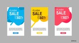Dynamic modern fluid mobile for sale banners. Sale banner template design, Flash sale special offer set and can use for instagram