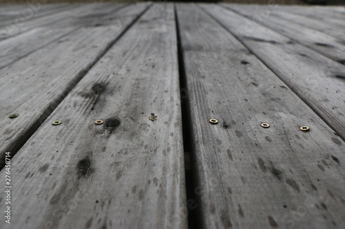 Wooden Deck with Raindrops